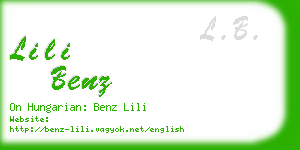 lili benz business card